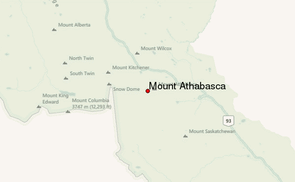Mount Athabasca Location Map