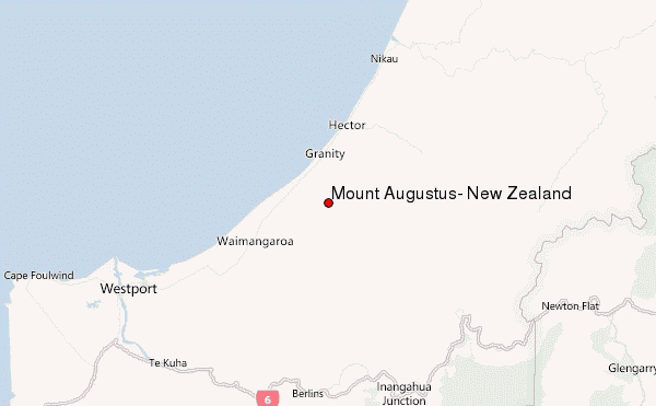 Mount Augustus, New Zealand Location Map