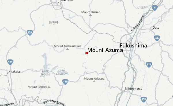 Mount Azuma Location Map