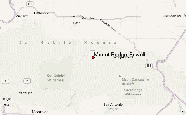 Mount Baden-Powell Location Map
