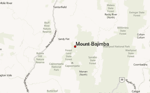 Mount Bajimba Location Map
