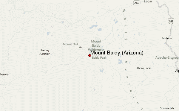 Mount Baldy (Arizona) Location Map