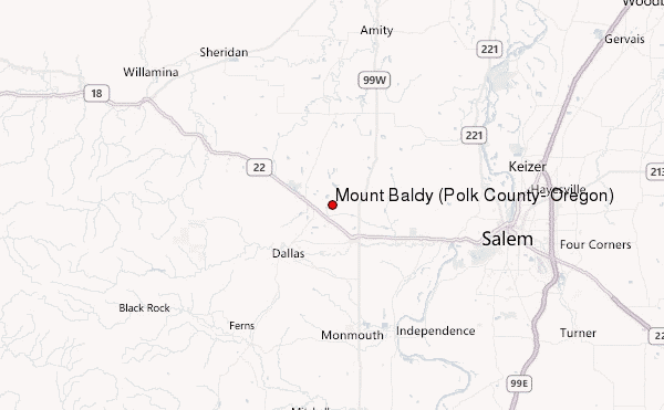 Mount Baldy (Polk County, Oregon) Location Map