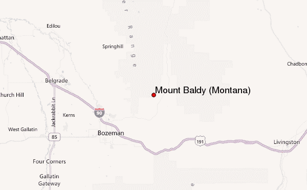 Mount Baldy (Montana) Location Map