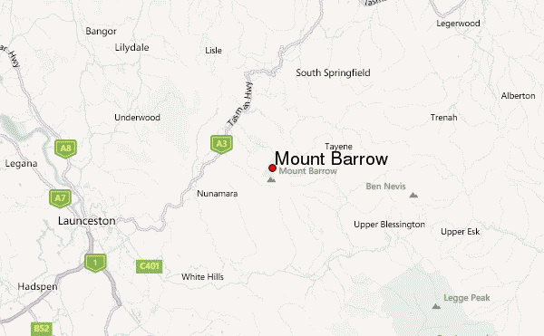 Mount Barrow Location Map