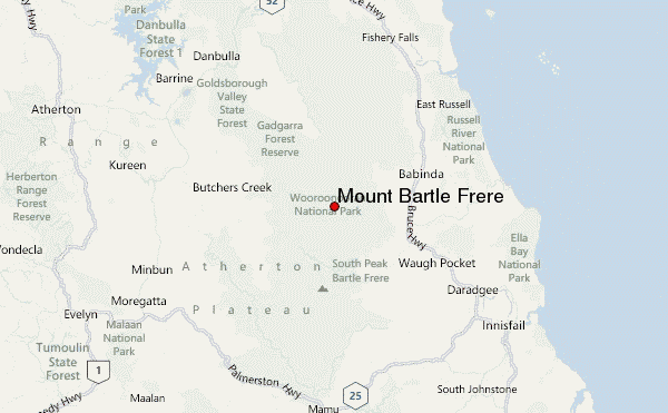 Mount Bartle Frere Location Map