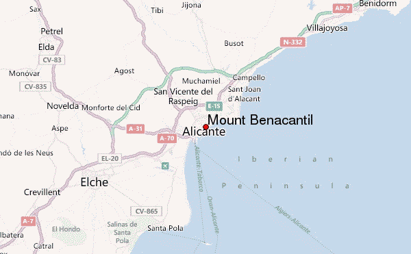 Mount Benacantil Location Map