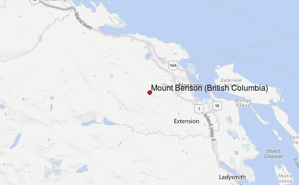 Mount Benson (British Columbia) Location Map