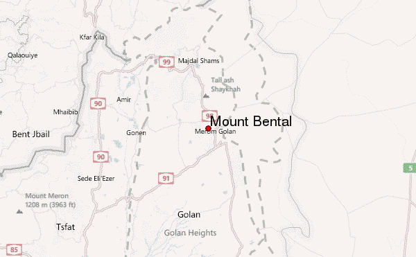 Mount Bental Location Map