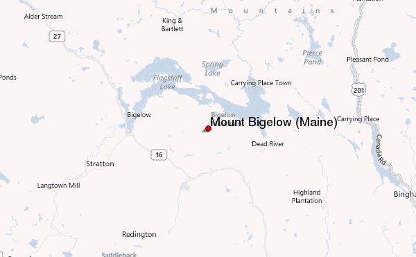 Mount Bigelow (Maine) Location Map