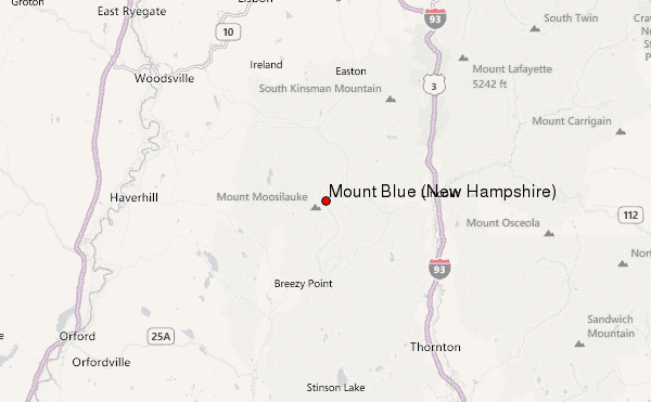 Mount Blue (New Hampshire) Location Map