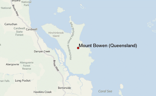 Mount Bowen (Queensland) Location Map