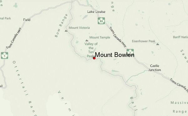 Mount Bowlen Location Map