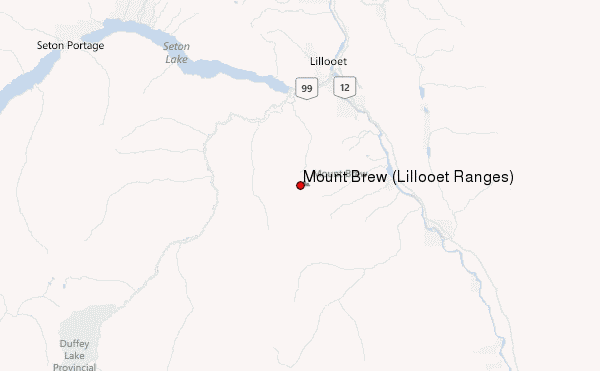Mount Brew (Lillooet Ranges) Location Map