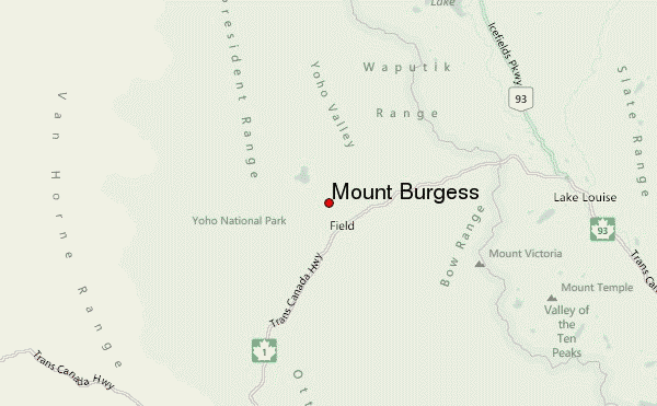 Mount Burgess Location Map