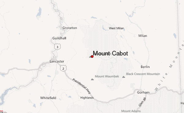 Mount Cabot Location Map