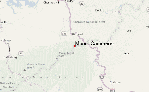 Mount Cammerer Location Map
