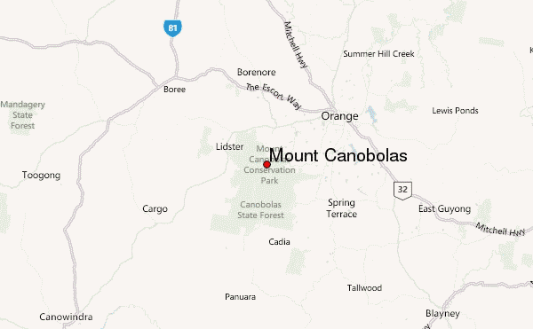 Mount Canobolas Location Map
