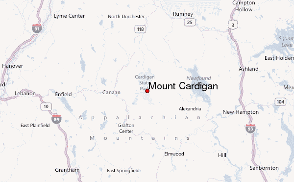 Mount Cardigan Location Map