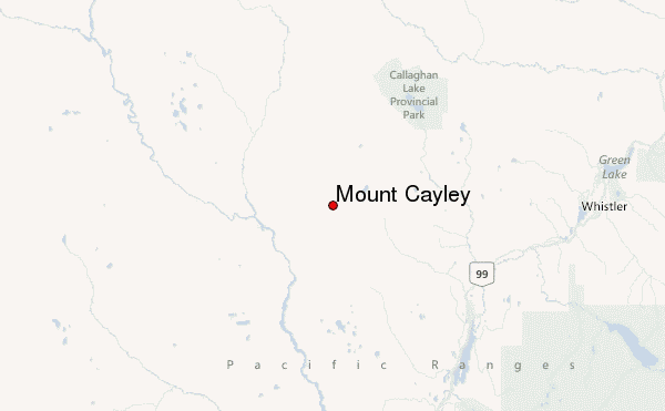 Mount Cayley Location Map