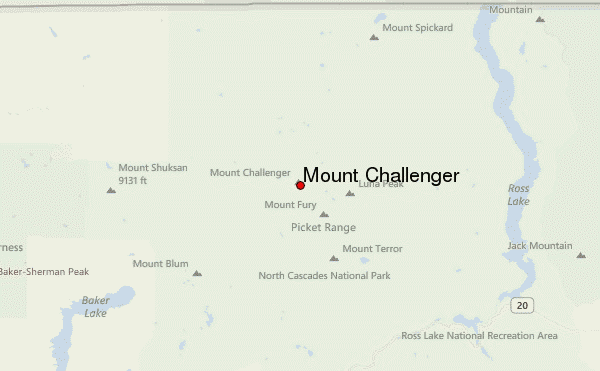 Mount Challenger Location Map