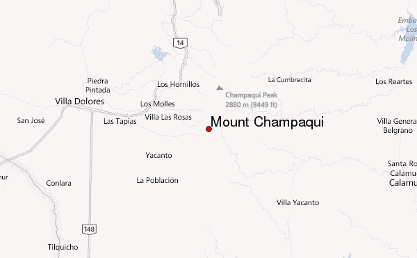 Mount Champaquí Location Map
