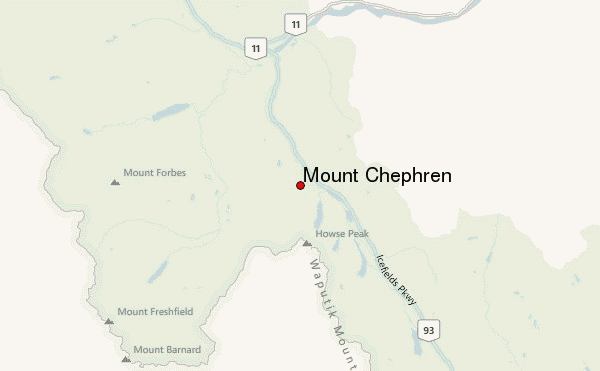 Mount Chephren Location Map