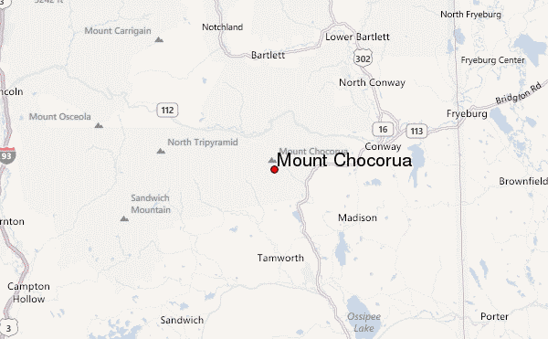 Mount Chocorua Location Map