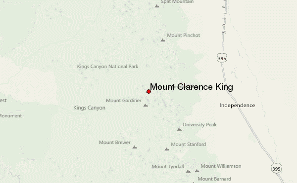 Mount Clarence King Location Map