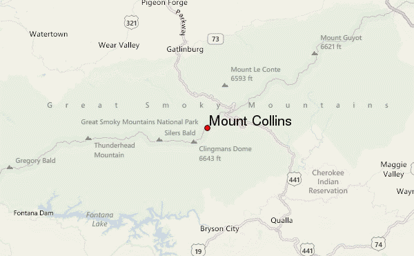 Mount Collins Location Map