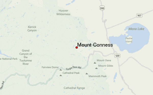 Mount Conness Location Map