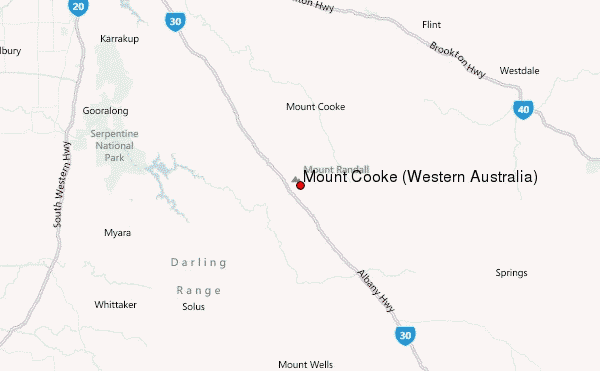 Mount Cooke (Western Australia) Location Map