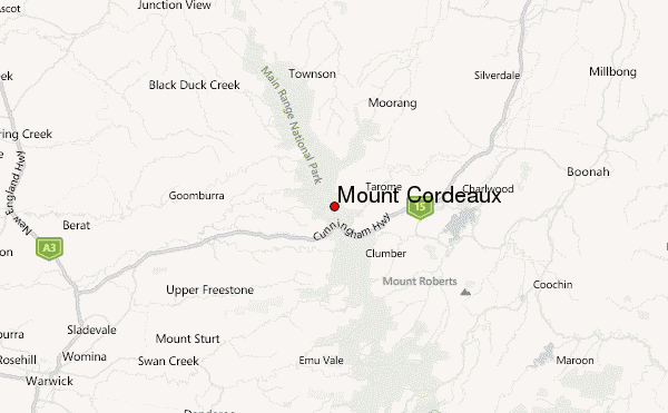 Mount Cordeaux Location Map