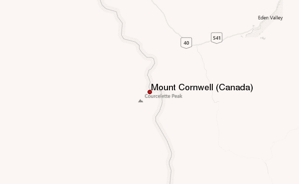 Mount Cornwell (Canada) Location Map