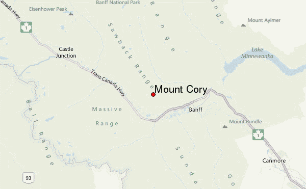 Mount Cory Location Map