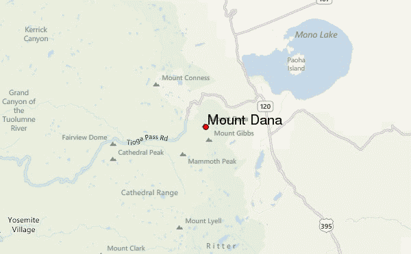 Mount Dana Location Map