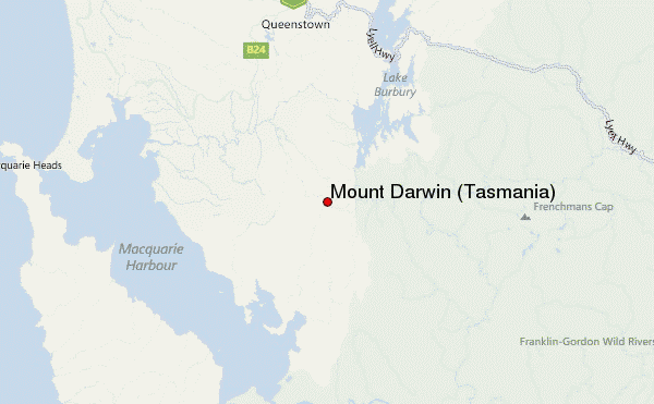 Mount Darwin (Tasmania) Location Map