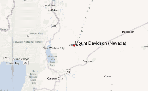 Mount Davidson (Nevada) Location Map