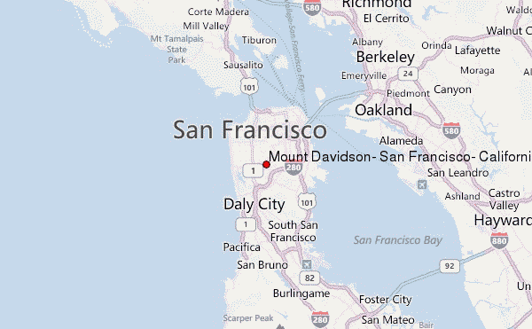 Mount Davidson, San Francisco, California Location Map