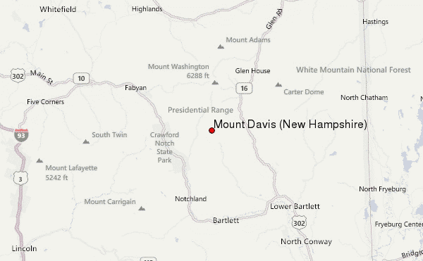 Mount Davis (New Hampshire) Location Map