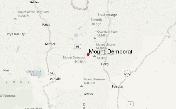 Mount Democrat Location Map