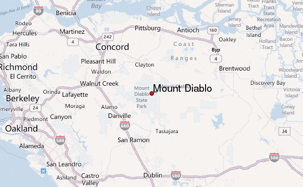 Mount Diablo Location Map