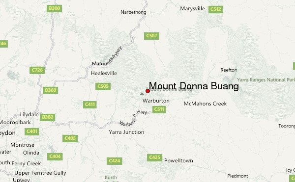 Mount Donna Buang Location Map