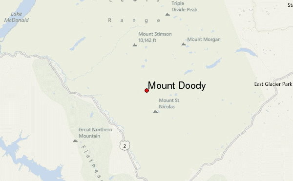 Mount Doody Location Map