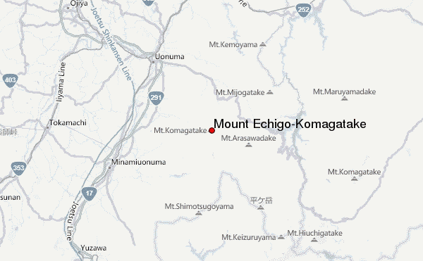 Mount Echigo-Komagatake Location Map
