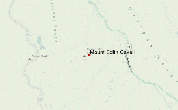 Mount Edith Cavell Location Map