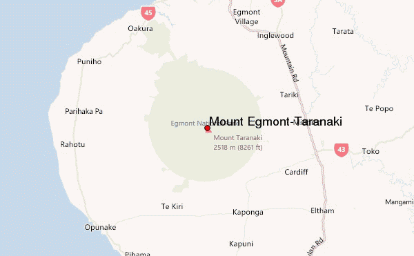 Mount Egmont/Taranaki Location Map