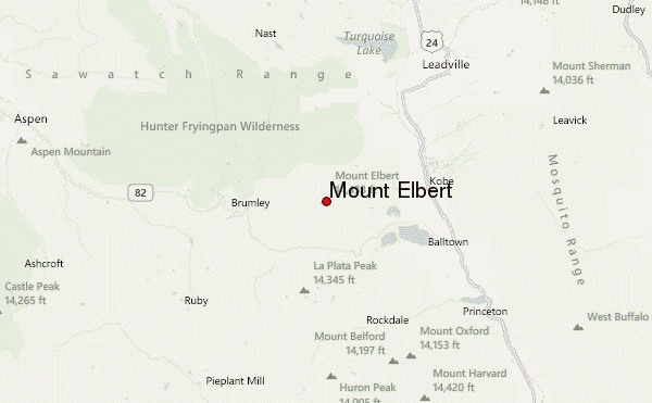 Mount Elbert Location Map