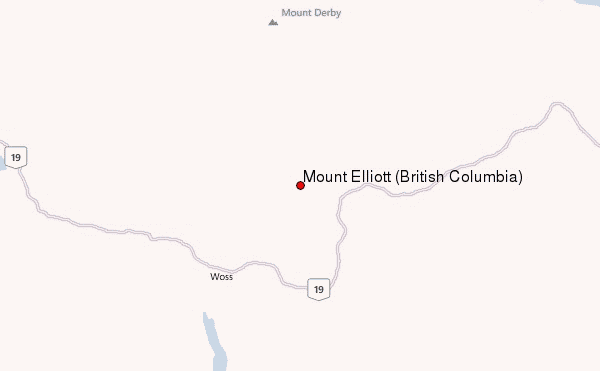 Mount Elliott (British Columbia) Location Map