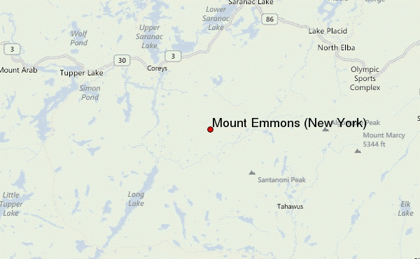 Mount Emmons (New York) Location Map